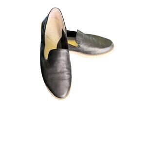 Franco Sarto Black Leather Slip-Ons Size 7